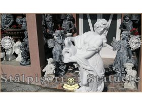 Oferta, National, Statueta domnita cu ulcea, alb marmorat, model S16