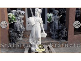 Oferta, National, Statueta domnita cu cosulete, alb marmorat, model S67