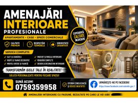 Oferta, Suceava, Amenajari interioare profesionale pentru apartamente, case si spatii comerciale
