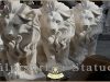 Statueta leu in sezut, alb marmorat, model S46