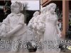 Set statuete baiat si fata, alb marmorat, model S43